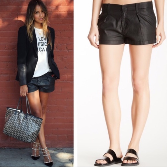 7 for all mankind Faux Leather Black Shorts - Size 28 - Picture 2 of 11